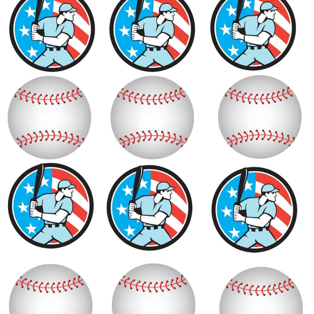 Baseball Themed Cupcake Toppers